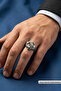 Special Design Masculine Adjustable Men's Ring with Eagle Figure - 2