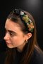 Bym8006 Handcrafted Floral Black Women's Hair Crown Henna Engagement Evening Dress Hair Accessory - 2