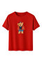 Teddy Bear with Jacket and Jeans Printed Oversized Regular Fit Unisex T-Shirt - 2