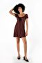 Mini Dress with Front Ruching and Tie-Up Detail (B24-00110) - 2