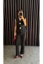 Women's Gold Buttoned Vest Pants Suit - 4