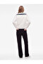 Three-Thread Ribbed Half-Zip Collar Printed Oversize Sweatshirt - 2