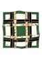 100% Twill Silk Striped Floral Patterned Emerald Green - Cream Colored 90X90 Sewing Shape: Hand Sewing Accessory - 8