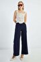 Elastic Waist Palazzo Fabric Trousers