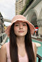 Women's Pink Straw Rope Hand-Knitted Bucket Hat |   Beach Trend Design - 5
