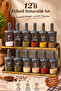 1100 12-Piece Sliding Self-Spoon Sealed Lid Labeled Spice Rack Set - Storage Container