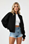 Women's Basic Oversize Zippered Casual Bomber Jacket - 2