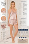 Eye-Catching Silk-Touch Satin Lace Detailed Bustier and Shorts Pajama Set