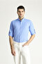 Long Sleeve Relax Fit Comfortable Cut Linen Look Cotton Shirt - 2