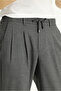 Regular Fit Standard Cut Elastic Waist Drawstring Pleated Trousers - 3
