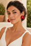Handmade Red Begonia Flower Earrings - Stylish and Glamorous - 7