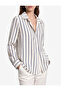 Viscose Long Sleeve Classic Collar Buttoned Striped Shirt