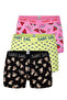 Cotton Lycra Flexible Fabric Printed Colorful Patterned Set of 3 Men's Boxers