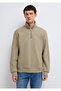 Half-Zip Basic Beige Sweatshirt 0S10419-70204 - 3