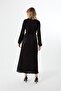 Pleated V-Neck Dress with Elastic Waist and Sleeves and Elasticated Hem - 4