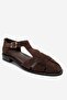 Dexara Brown Suede Genuine Leather Women's Sandals - 3