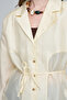 Women's V-Neck Padded and Waist-Tied Flowy Jacket - 2