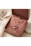 Rose Color Heart Design Zircon Stone Non Tarnish Steel Necklace - 3