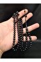 Black Color Faceted Globe Cut 99 Powdered Amber Prayer Beads - 2