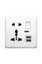 Universal Wall Socket with 2 USB Ports Dual Charging Ports Multi Standard Electrical Power Outlet