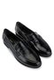 Women's Black Wrinkled Patent Leather Genuine Leather Loafer Shoes - 3