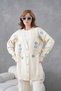 Women's Embroidered Pearl Knitwear Cardigan Trousers 2-Piece Set - 2