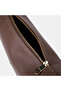 Women's Mink Leather Shoulder Bag with Staple Detail and Charm Accessories - 6