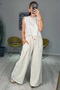 Linen Trousers Blouse Set - 4