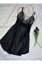 Silky Textured Satin Strap Dress Nightgown - 7
