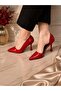 Red Patent Leather Low-Cut Stiletto Heel Shoes