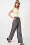 Women's Elastic Waist Wide Leg Pants 30087 - Anthracite - 3