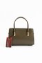 Gold Detailed Fixed Strap Petra Women's Crossbody Bag Khaki