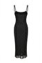 2104 Women's Polka Dot Strap Midi Tulle Dress Black - 3
