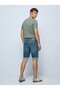 Lance Skinny Leg Mid Waist Mid Indigo Jean Bermuda - 2