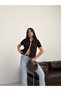 Premium Viscose Soft Textured Shirt Collar Short Sleeve Lace Detailed Knitwear Cardigan - 5