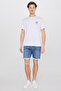 100% Cotton Regular Fit Regular Cut Crew Neck Logo Detailed T-Shirt - 3