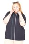 Mode XL Real Big Size Women's T-Shirt Polo with Zipper U26580 Navy Blue - 4