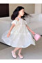 Girls Embroidered Cold-Shoulder Sleeve Dress - 2