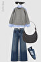 Aura Gray - Anthracite Tone Half Moon Shoulder Bag 242 - 3