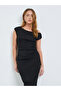 Black Textured Asymmetric Neck Bodycon Midi Dress - 2