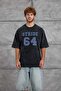Men's T-Shirt 64 Letter Print Washable Smoked Oversize Printed