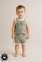 Unisex Cactus Printed 100% Cotton Baby Kids Athlete Shorts Set with Piping Detail - 2