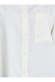 Off White Solid Asymmetric Split Back Oversized Shirt - 4