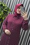Women's Islamic Clothing Plus Size Polka Dot Shirt Dress - 5