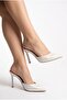 Women's Elegant and Stylish Pointed Toe Thin High Heel White Evening Dress Slippers, Wedding Dress Wedding Slippers - 8