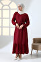 Women's Hijab Long Sleeve Belted Casual Stylish Dress - 2