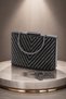 Stoned Black Women's Evening Dress Handbag with Stone Detail and Chain Strap, Stylish Evening Event Clutch Model, Elegant