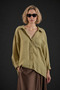 Khaki Modal Oversize Drop Shoulder Relaxed Fit Shirt - 2