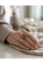 Bronze Vintage Women's Ring Authentic Jewelry Sand Pearl Worked Heart Milky Way Model Adjustable