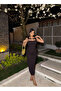 Brown Crep Dress with Window Accessories - 4